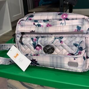 New Lug Switch Plaid and Floral Crossbody Bag